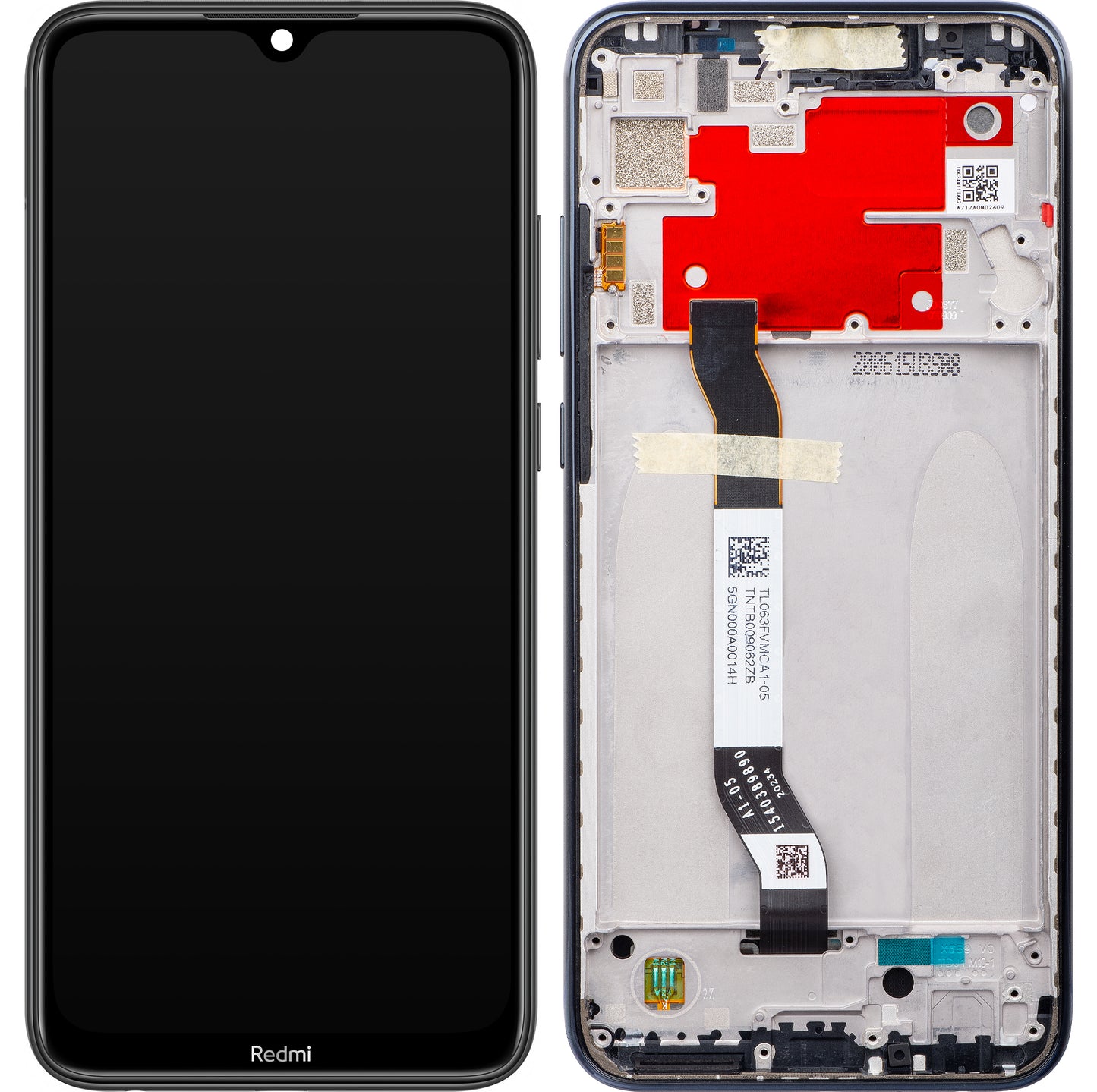 Display mit Touchscreen Xiaomi Redmi Note 8T, mit Rahmen, Schwarz, Service Pack 5600040C3X00
