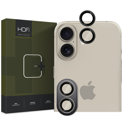 HOFI CamRing PRO+ Rückkamera-Schutzfolie für Apple iPhone 16 Plus / 16, gehärtetes Glas, Schwarz