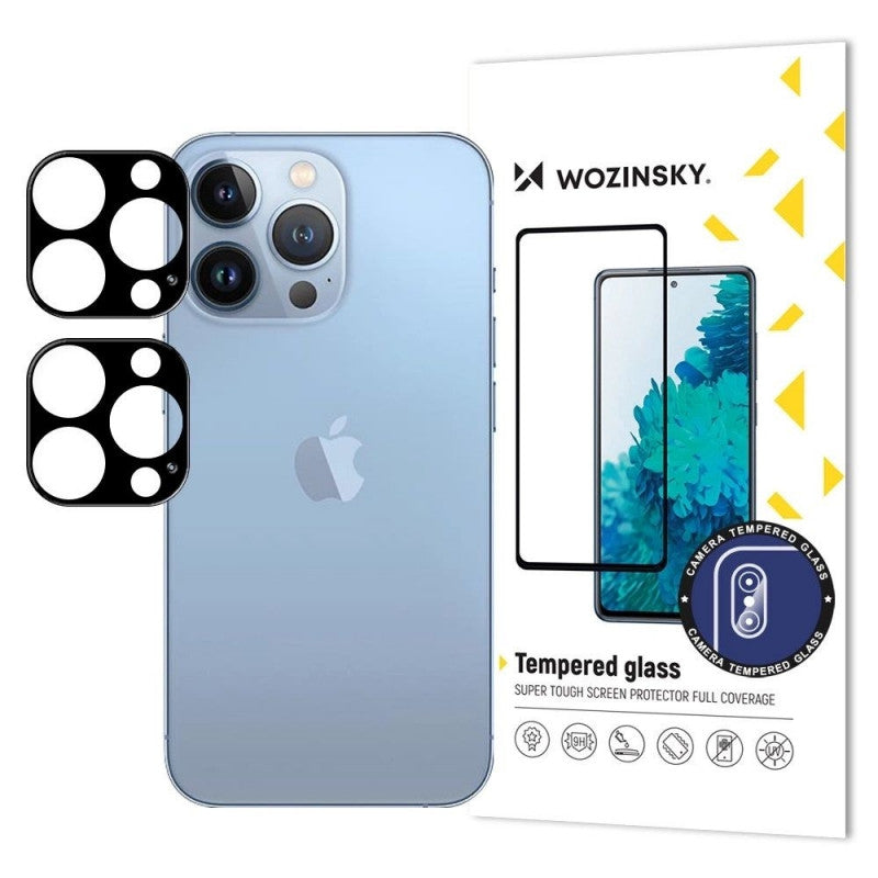 Schutzfolie für die Rückkamera WZK für Apple iPhone 17 Pro, Gehärtetes Glas, Set 2 Stück, Schwarz