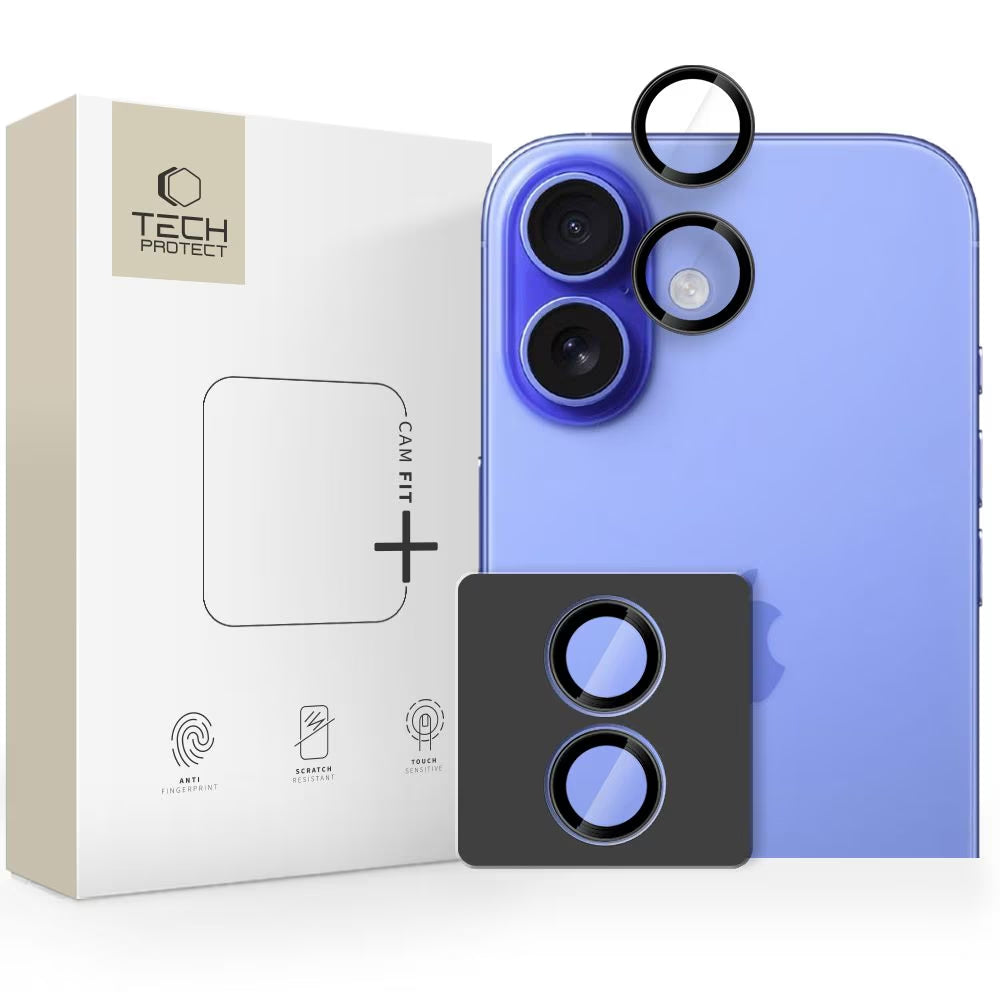 Schutzfolie für die Rückkamera Tech-Protect CamRing Fit+ für Apple iPhone 17, gehärtetes Glas, Schwarz