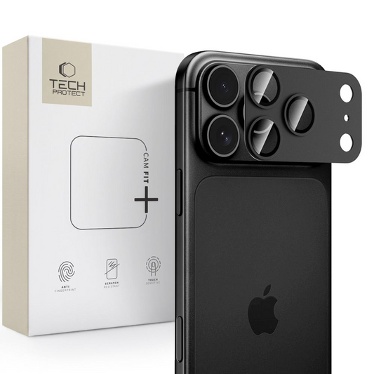 Schutzfolie für die Rückkamera Tech-Protect CamFull Fit+ für Apple iPhone 18 Pro, gehärtetes Glas, schwarz
