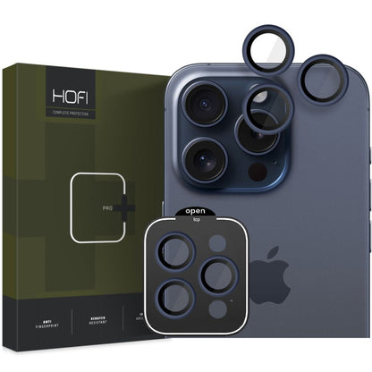 HOFI CamRing PRO+ Rückkamera-Schutzfolie für Apple iPhone 15 Pro Max / 15 Pro, gehärtetes Glas, Marineblau