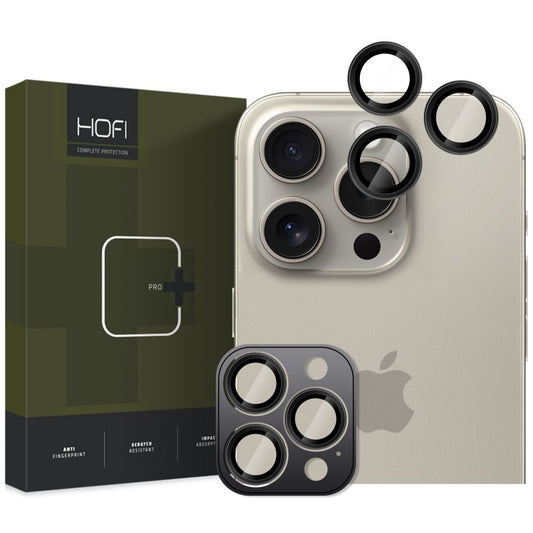 HOFI CamRing PRO+ Rückkamera-Schutzfolie für Apple iPhone 16 Pro Max / 16 Pro, gehärtetes Glas, Schwarz