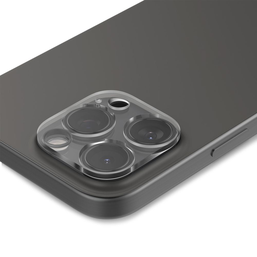 Spigen Optik Rückkamera-Schutzfolie für Apple iPhone 15 Pro Max / 15 Pro, sicheres Glas, Vollkleber, 2er-Set, transparent