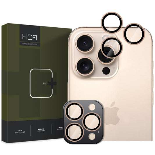 HOFI CamRing PRO+ Rückkamera-Schutzfolie für Apple iPhone 16 Pro Max / 16 Pro, gehärtetes Glas, Gold