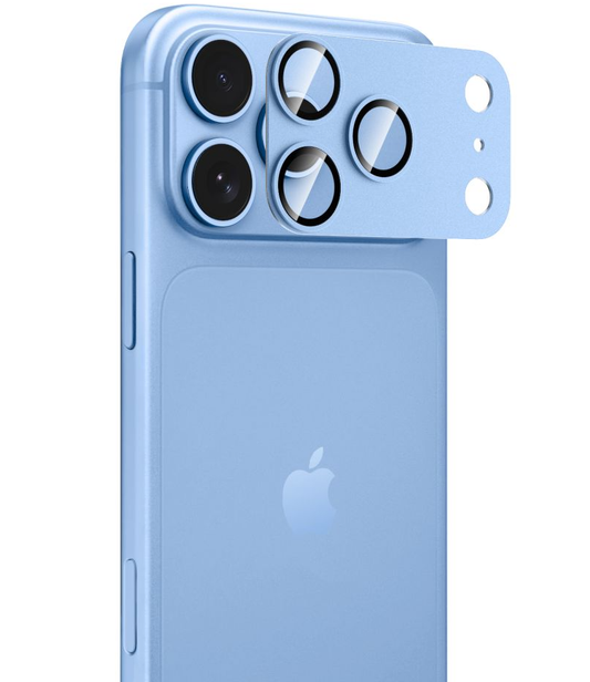 Tech-Protect CamFull Fit+ Schutzfolie für die Rückkamera des Apple iPhone 18 Pro Max, gehärtetes Glas, Hellblau