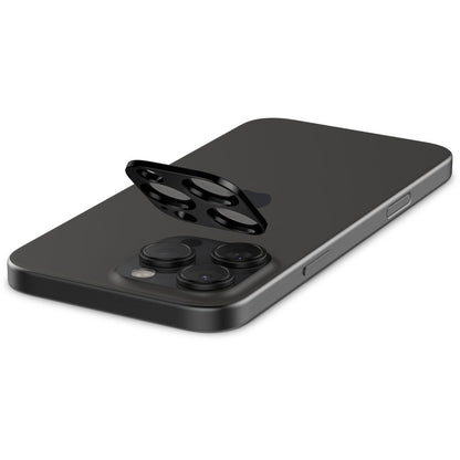 Spigen Optik Rückkamera-Schutzfolie für Apple iPhone 15 Pro Max / 15 Pro, sicheres Glas, Vollkleber, 2er-Set, Schwarz AGL05273