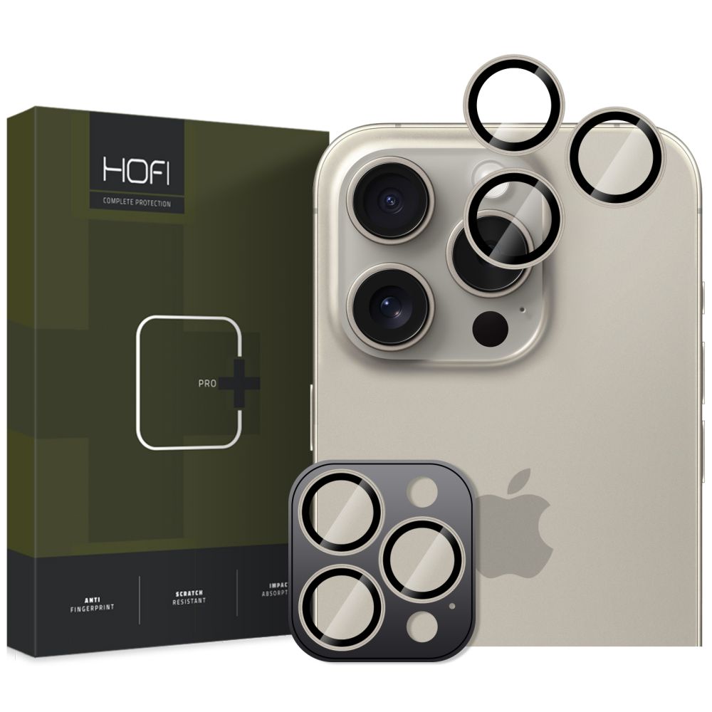 HOFI CamRing PRO+ Rückkamera-Schutzfolie für Apple iPhone 16 Pro Max / 16 Pro, sicheres Glas, Grau