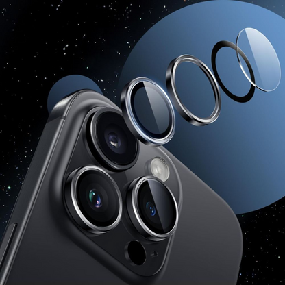 Schutzfolie für die Rückkamera Tech-Protect CamRing Fit+ für Apple iPhone 17 Pro Max / 17 Pro / 16 Pro Max, gehärtetes Glas, Schwarz