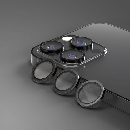 Etteri Rückkamera-Schutzfolie für Apple iPhone 16 Pro Max / 16 Pro, gehärtetes Glas, Schwarz