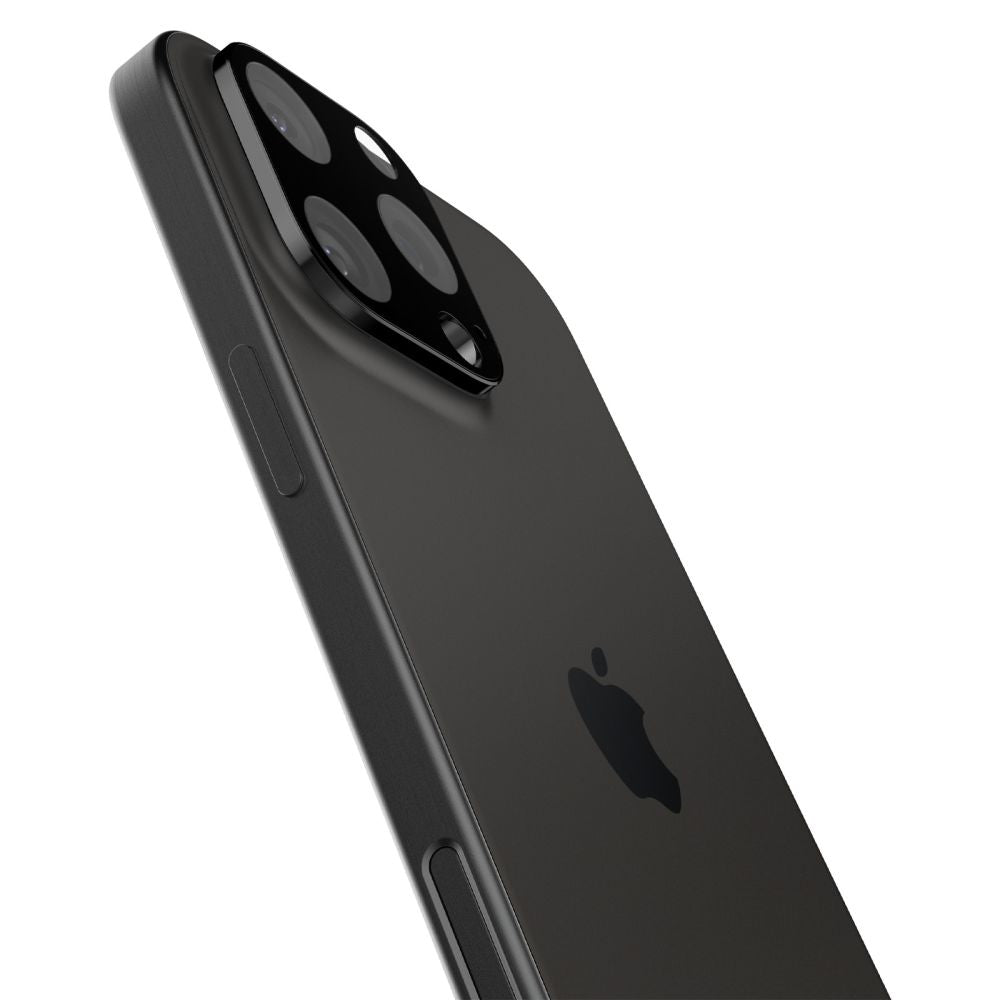 Spigen Optik Rückkamera-Schutzfolie für Apple iPhone 15 Pro Max / 15 Pro, sicheres Glas, Vollkleber, 2er-Set, Schwarz AGL05273