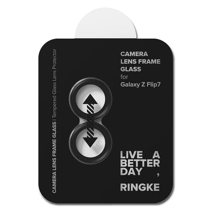 Schutzfolie Ringke Rückkamera für Samsung Galaxy Z Flip7 F766, Gehärtetes Glas, Set 2 Stück, Schwarz