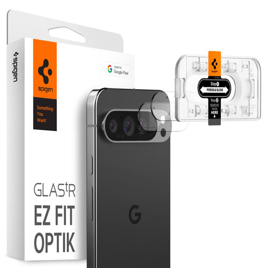 Spigen EZ FIT Rückkamera-Schutzfolie für Google Pixel 9 Pro, sicheres Glas, 2er-Set AGL08444