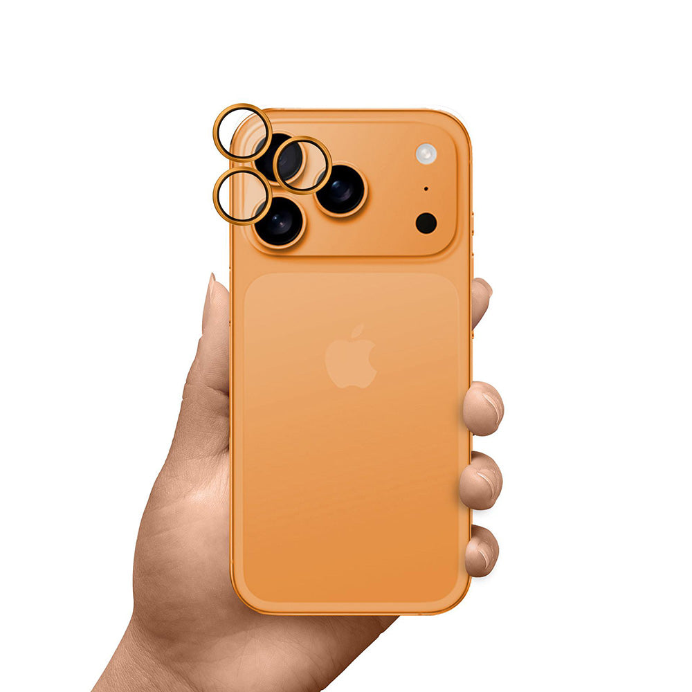 Schutzfolie Rückkamera 3MK Hardy Protection Pro für Apple iPhone 17 Pro Max / 17 Pro, Gehärtetes Glas, Orange
