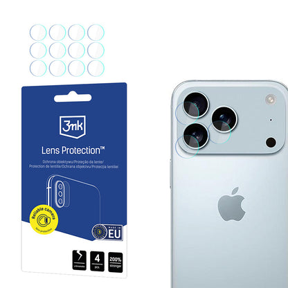 Schutzfolie Rückkamera 3MK Protection für Apple iPhone 17 Pro Max, Gehärtetes Glas, Set 4 Stück, Transparent