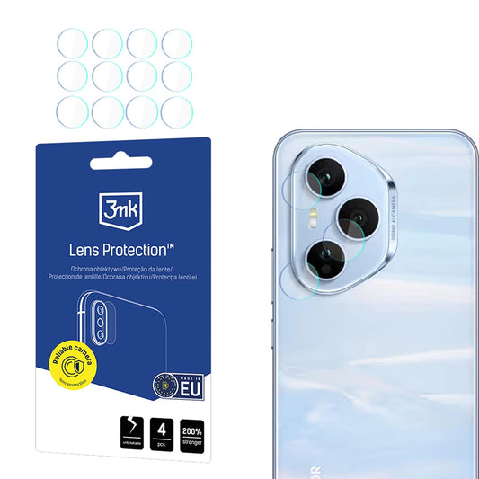3MK Schutzfolie für die Rückkamera des Honor 400 Pro, flexible Glasfolie, 4er-Set, transparent