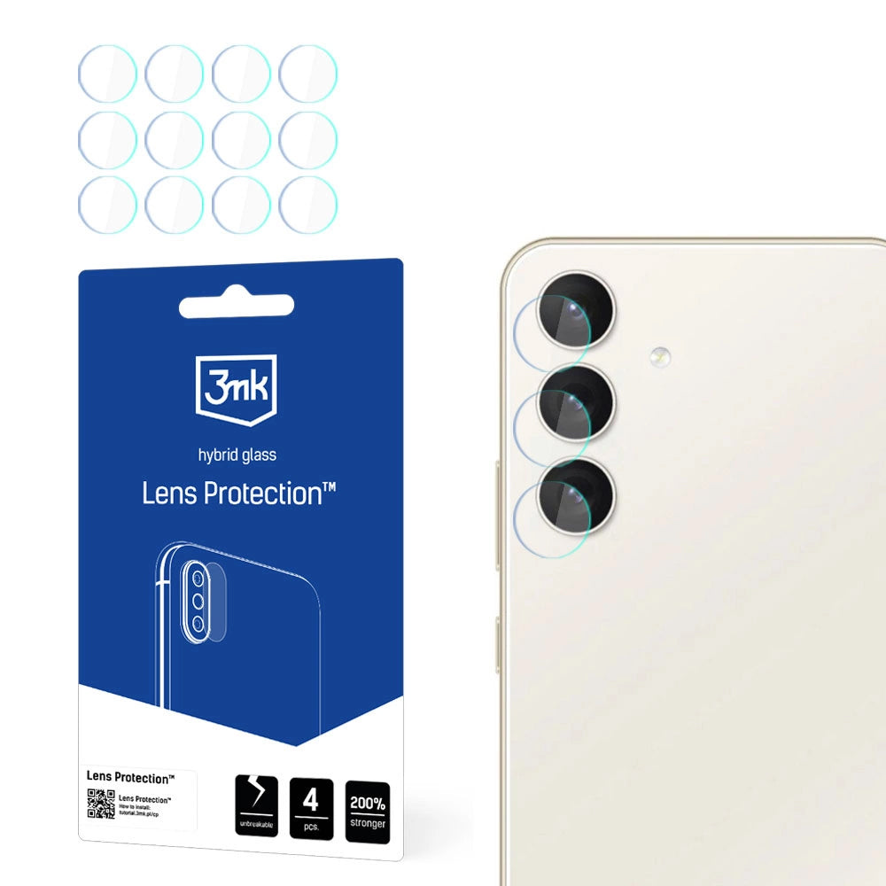 3MK Schutzfolie für die Rückkamera des Samsung Galaxy S24 S921, Flexibles Glas, 4er-Set, Transparent