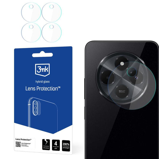 3MK Schutzfolie für die Rückkamera für Xiaomi Poco C75 / Redmi 14C, flexibles Glas, 4er-Set, transparent