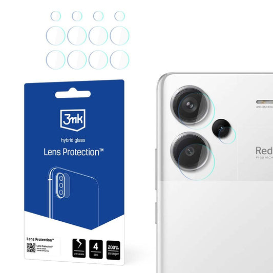 3MK Schutzfolie für die Rückkamera des Xiaomi Redmi Note 13 Pro+, Flexibles Glas, 4er-Set, Transparent