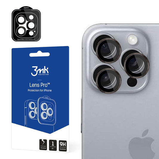3MK Protection Pro Rear Camera Protective Film for Apple iPhone 16 Pro Max / 16 Pro, Tempered Glass, Gray