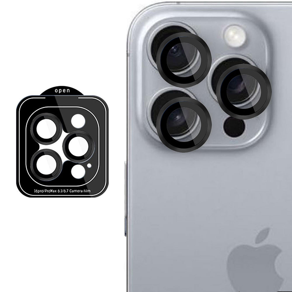 3MK Protection Pro Rear Camera Protective Film for Apple iPhone 16 Pro Max / 16 Pro, Tempered Glass, Black
