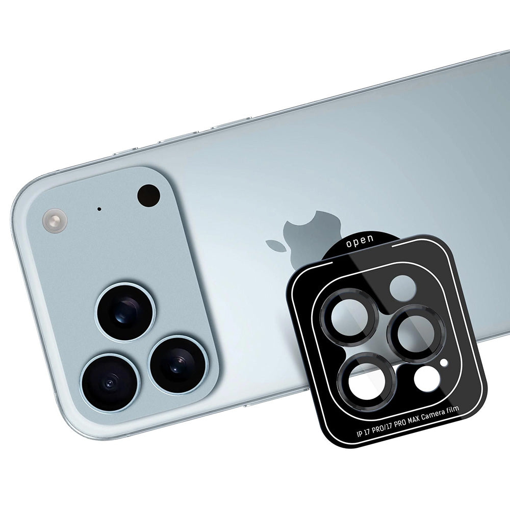 Schutzfolie 3MK Protection Pro für die Rückkamera des Apple iPhone 17 Pro Max / 17 Pro, gehärtetes Glas, Schwarz
