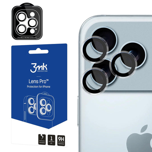 Schutzfolie 3MK Protection Pro für die Rückkamera des Apple iPhone 17 Pro Max / 17 Pro, gehärtetes Glas, Transparent