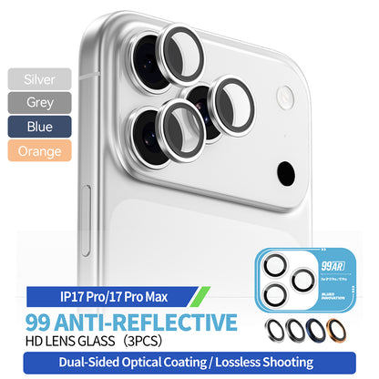 Schutzfolie Blueo 99 Anti-Reflective HD für die Rückkamera des Apple iPhone 17 Pro Max / 17 Pro, gehärtetes Glas, Blau
