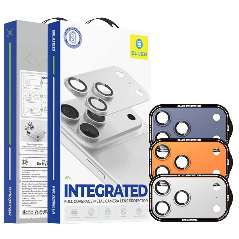 Blueo Integrated Metal Schutzfolie für die Rückkamera für Apple iPhone 17 Pro Max, gehärtetes Glas, Silberfarben