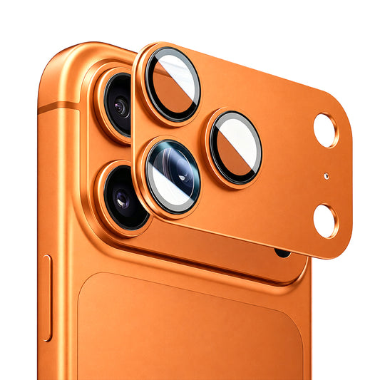 Blueo Integrated Metal Schutzfolie für die Rückkamera für Apple iPhone 17 Pro Max, gehärtetes Glas, Orange