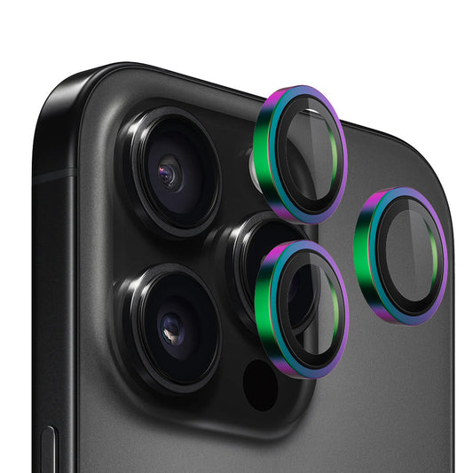 Blueo Metal Frame Rückkamera-Schutzfolie für Apple iPhone 14 Pro Max / 14 Pro, gehärtetes Glas, mehrfarbig