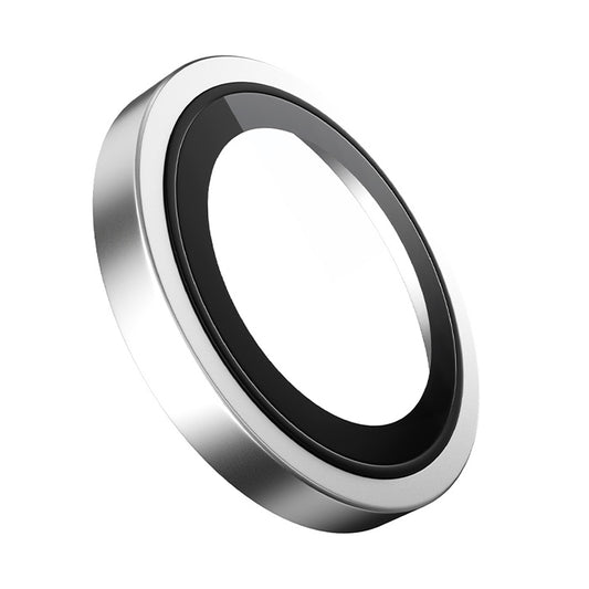 Blueo Metal Frame Rückkamera-Schutzfolie für Apple iPhone 16 Plus / 16, gehärtetes Glas, Silber