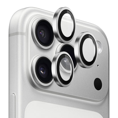 Blueo Schutzfolie für die Rückkamera mit Metallrahmen für Apple iPhone 18 Pro / 18 Pro Max, gehärtetes Glas, Silberfarben