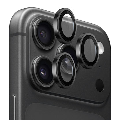 Blueo Schutzfolie für die Rückkamera mit Metallrahmen für Apple iPhone 18 Pro / 18 Pro Max, gehärtetes Glas, Schwarz