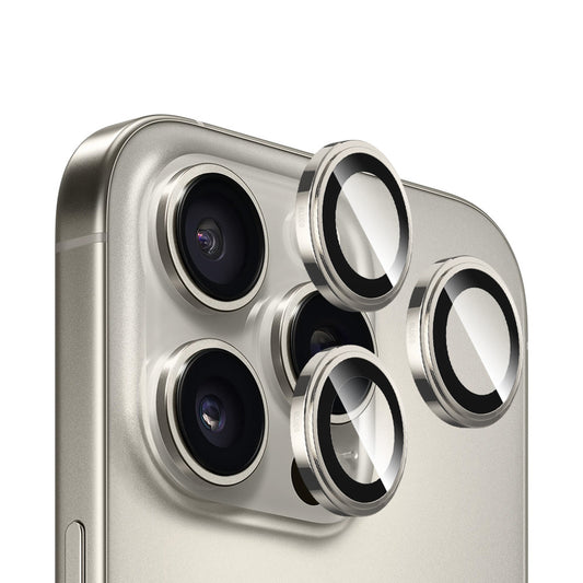 Blueo Sapphire Crystal Rückkamera-Schutzfolie für Apple iPhone 16 Pro Max / 16 Pro, gehärtetes Glas, Metallic Grau