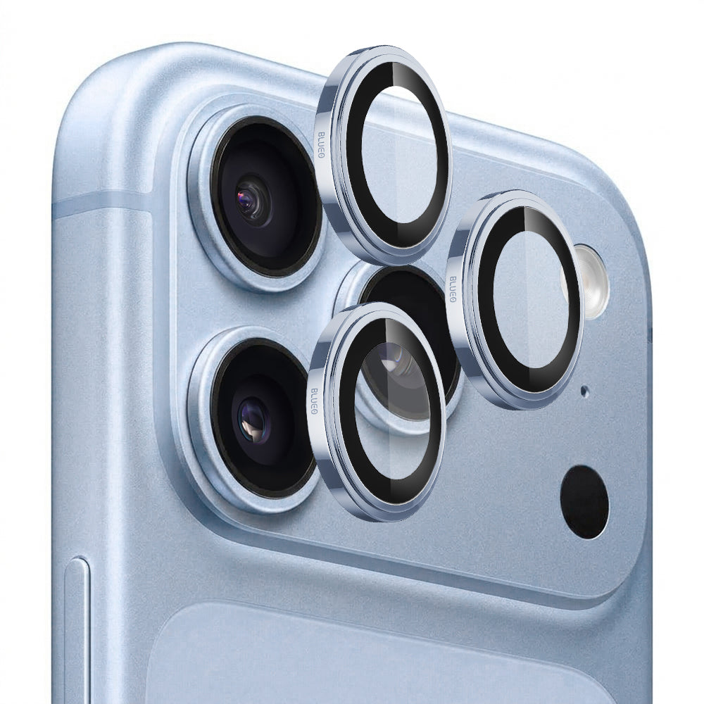 Blueo Sapphire Crystal Schutzfolie für die Rückkamera für Apple iPhone 18 Pro / 18 Pro Max, gehärtetes Glas, Hellblau