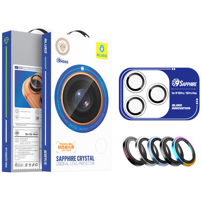 Blueo Sapphire Crystal Schutzfolie für die Rückkamera für Apple iPhone 18 Pro / 18 Pro Max, gehärtetes Glas, Hellblau