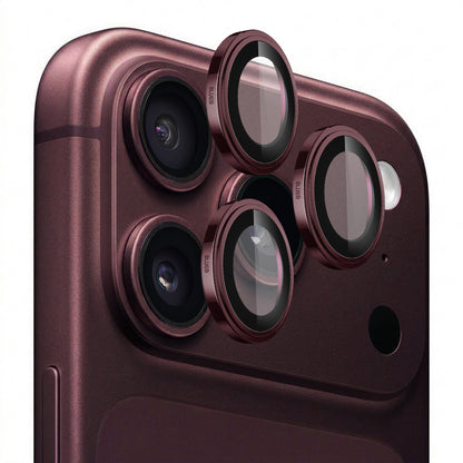 Blueo Sapphire Crystal Schutzfolie für die Rückkamera des Apple iPhone 18 Pro / 18 Pro Max, gehärtetes Glas, Burgunderrot