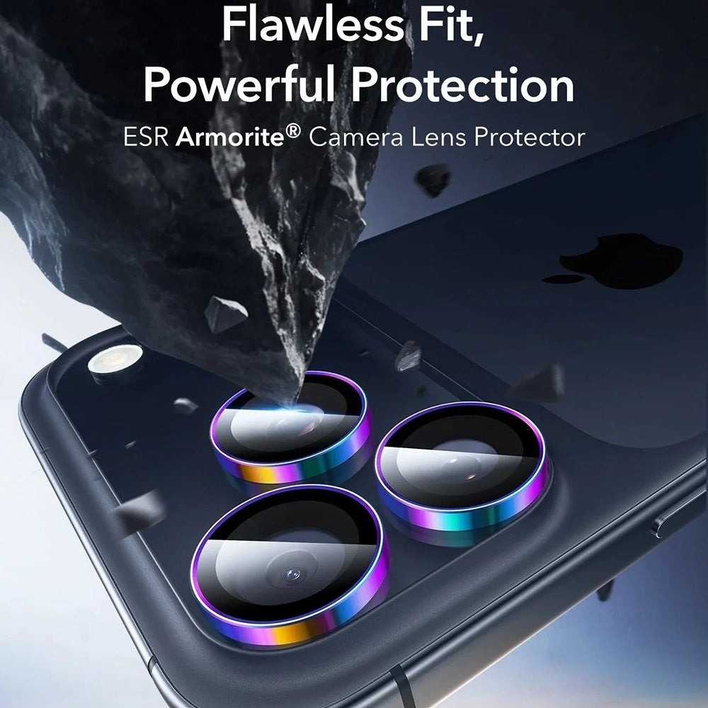 Schutzfolie ESR Armorite für die Rückkamera für Apple iPhone 17 Pro Max / 17 Pro / 16 Pro Max / 16 Pro, gehärtetes Glas, Mehrfarbig