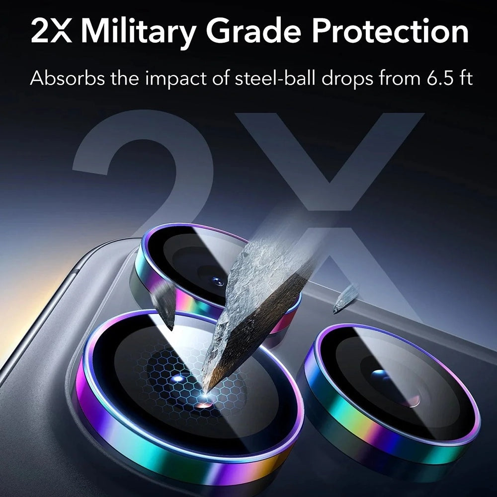 Schutzfolie ESR Armorite für die Rückkamera für Apple iPhone 17 Pro Max / 17 Pro / 16 Pro Max / 16 Pro, gehärtetes Glas, Mehrfarbig
