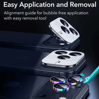 Schutzfolie ESR Armorite für die Rückkamera für Apple iPhone 17 Pro Max / 17 Pro / 16 Pro Max / 16 Pro, gehärtetes Glas, Mehrfarbig