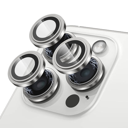 Lito S+ Rückkamera-Schutzfolie für Apple iPhone 15 Pro Max / 15 Pro, gehärtetes Glas, silberfarben