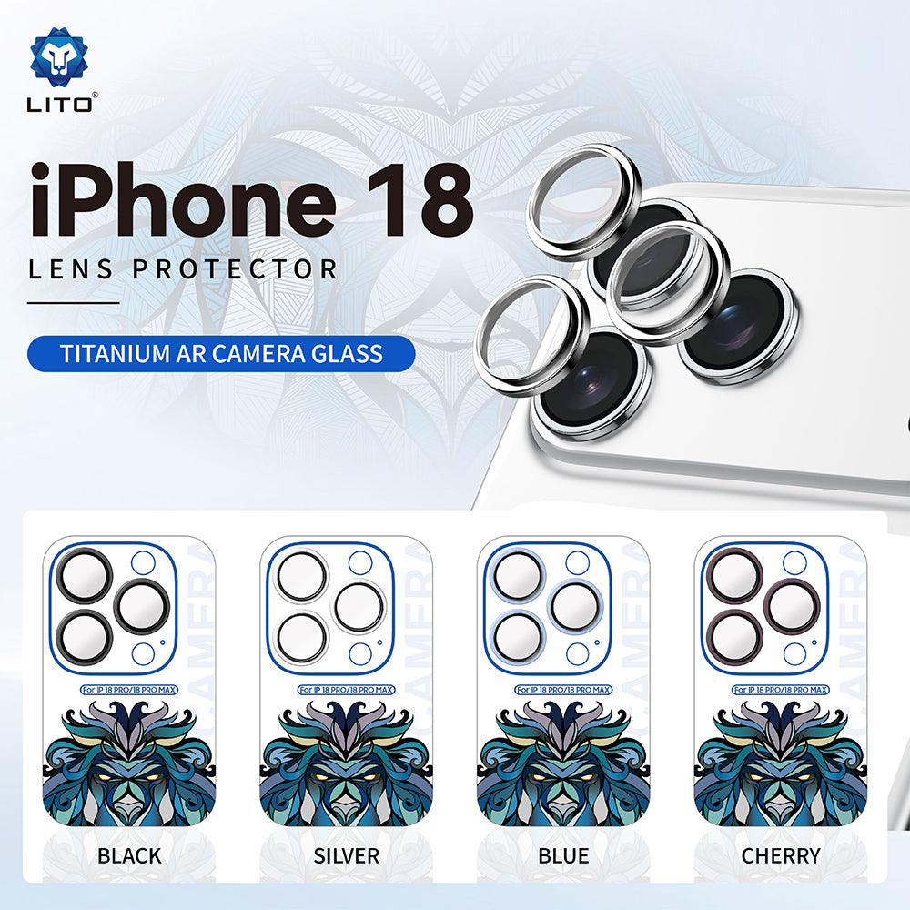 Rückkamera-Schutzfolie Lito Titanium AR für Apple iPhone 18 Pro / 18 Pro Max, gehärtetes Glas, silberfarben