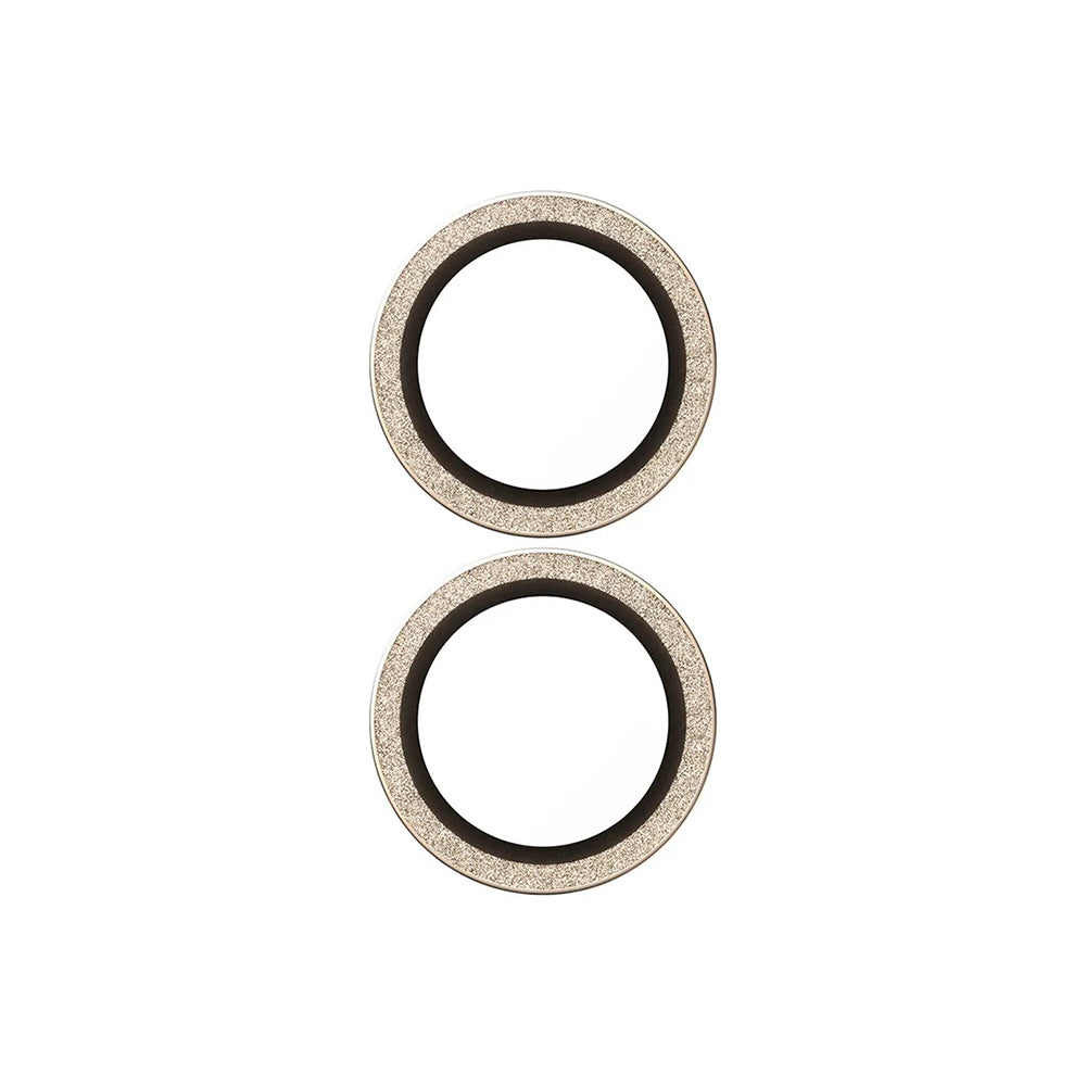 Schutzfolie PanzerGlass Hoops Glitter für die Rückkamera des Apple iPhone 17 / 16 Plus / 16, gehärtetes Glas, Goldfarben
