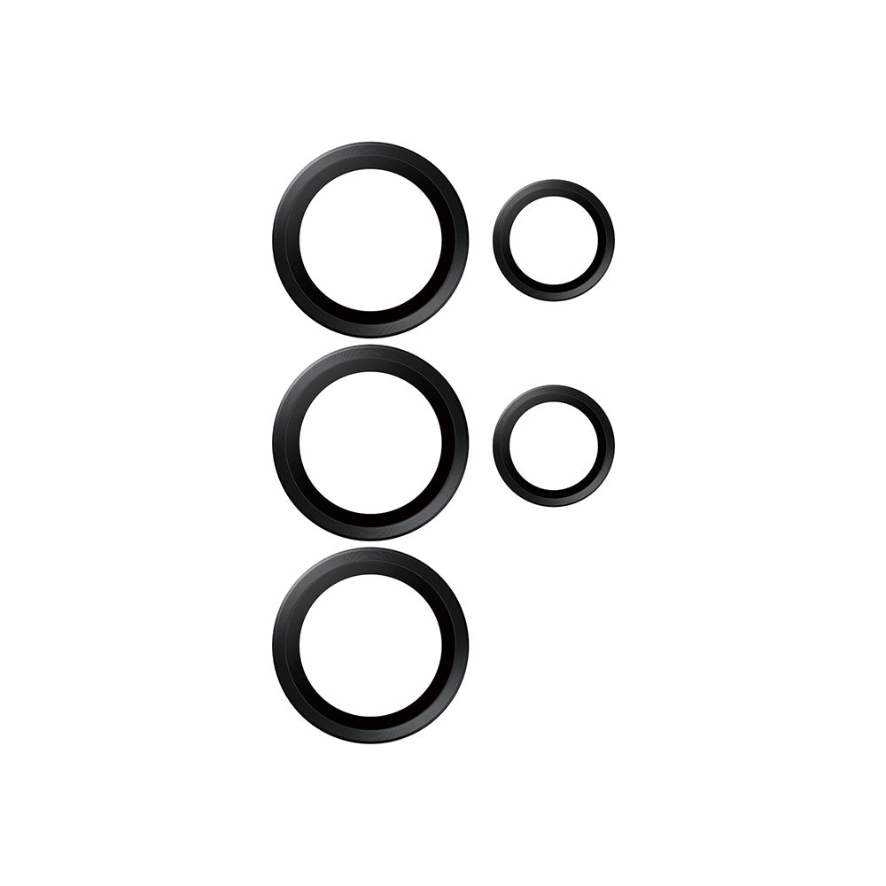 Schutzfolie PanzerGlass Hoops für die Rückkamera des Samsung Galaxy S25 Ultra S938, gehärtetes Glas, Schwarz.