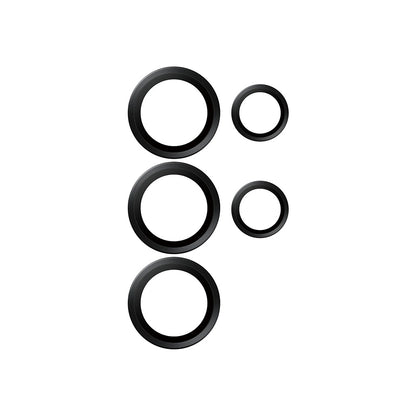 Schutzfolie PanzerGlass Hoops für die Rückkamera des Samsung Galaxy S25 Ultra S938, gehärtetes Glas, Schwarz.