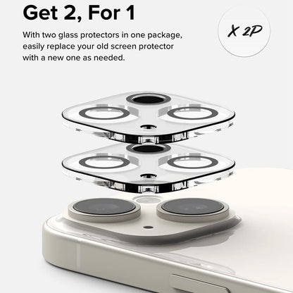 Schutzfolie Ringke Rückkamera für Apple iPhone 15 Plus / 15, Gehärtetes Glas, Set 2 Stück, Transparent
