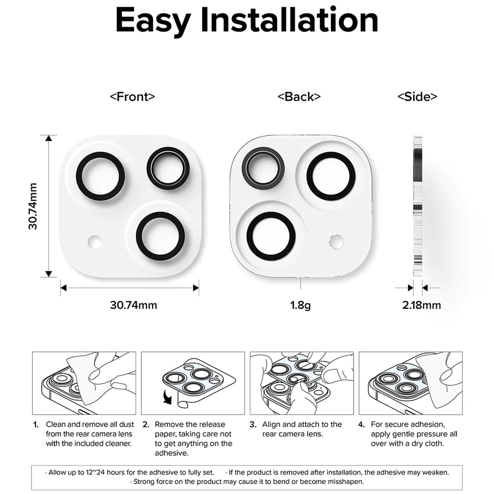 Schutzfolie Ringke Rückkamera für Apple iPhone 15 Plus / 15, Gehärtetes Glas, Set 2 Stück, Transparent