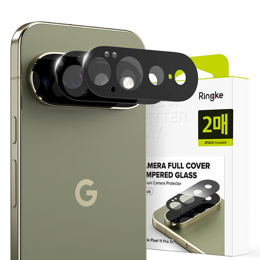 Ringke Rear Camera Protective Film for Google Pixel 11 Pro XL, Tempered Glass, Set of 2 Pieces, Black