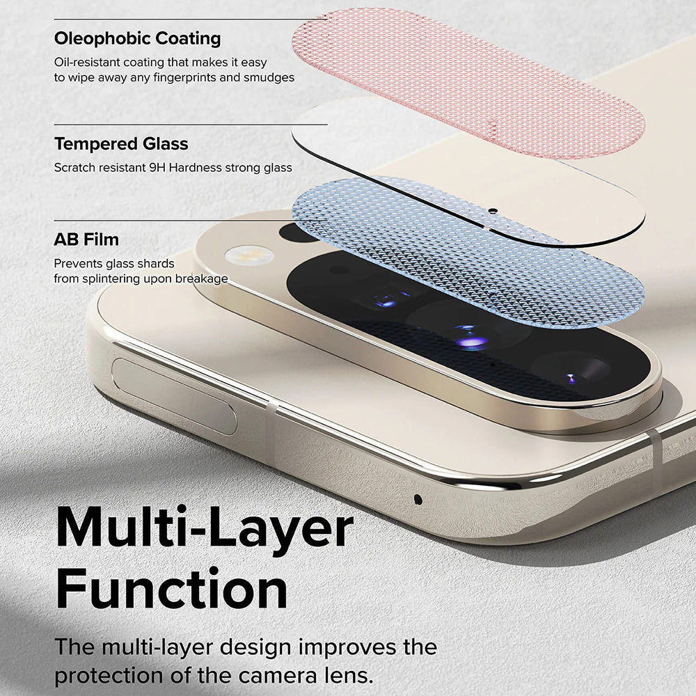 Ringke Rückkamera-Schutzfolie für Google Pixel 9 Pro, gehärtetes Glas, 3er-Set, transparent